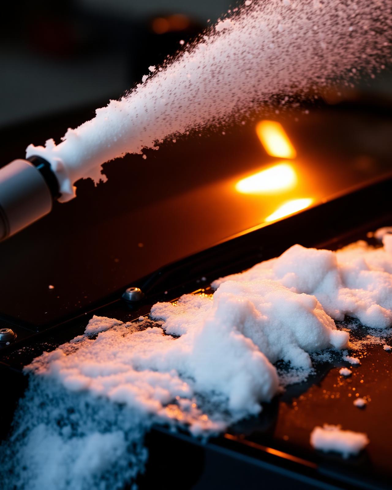 Snow foam cannon coating a hood